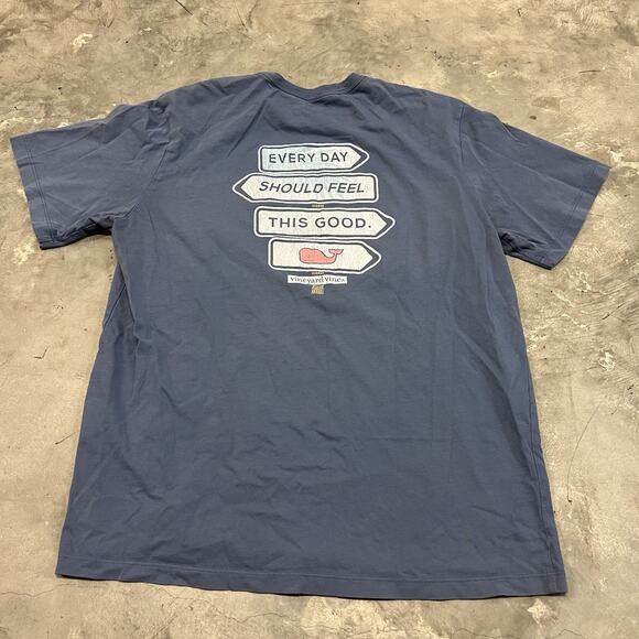 Vineyard Vines Everyday Should Feel This Good Blue T-Shirt Adult Size Medium - Picture 1 of 7